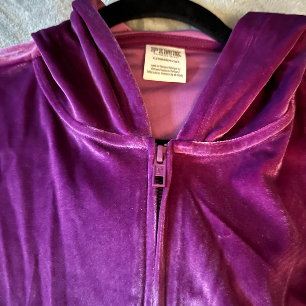 Velour Two-Piece Track Set in Plum - Juicy Couture Inspired - Picture 8 of 9